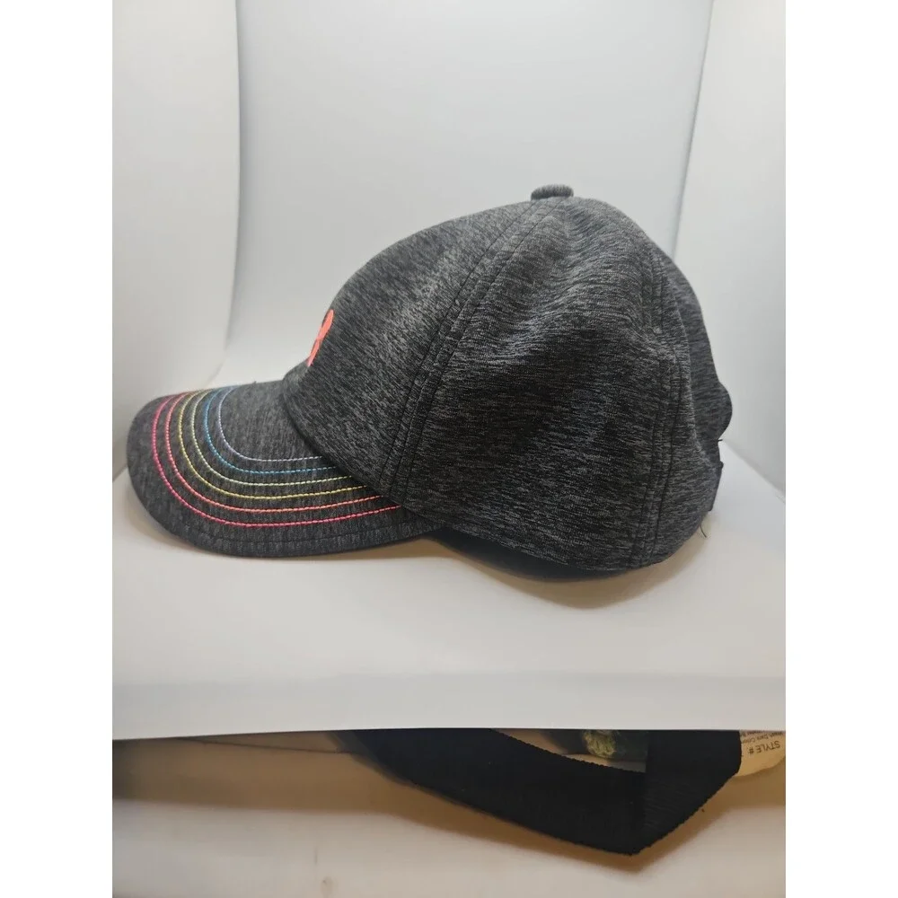 Under Armour US Free Fit Youth Hat Adjustable Grey Pink Embroidered  Logo